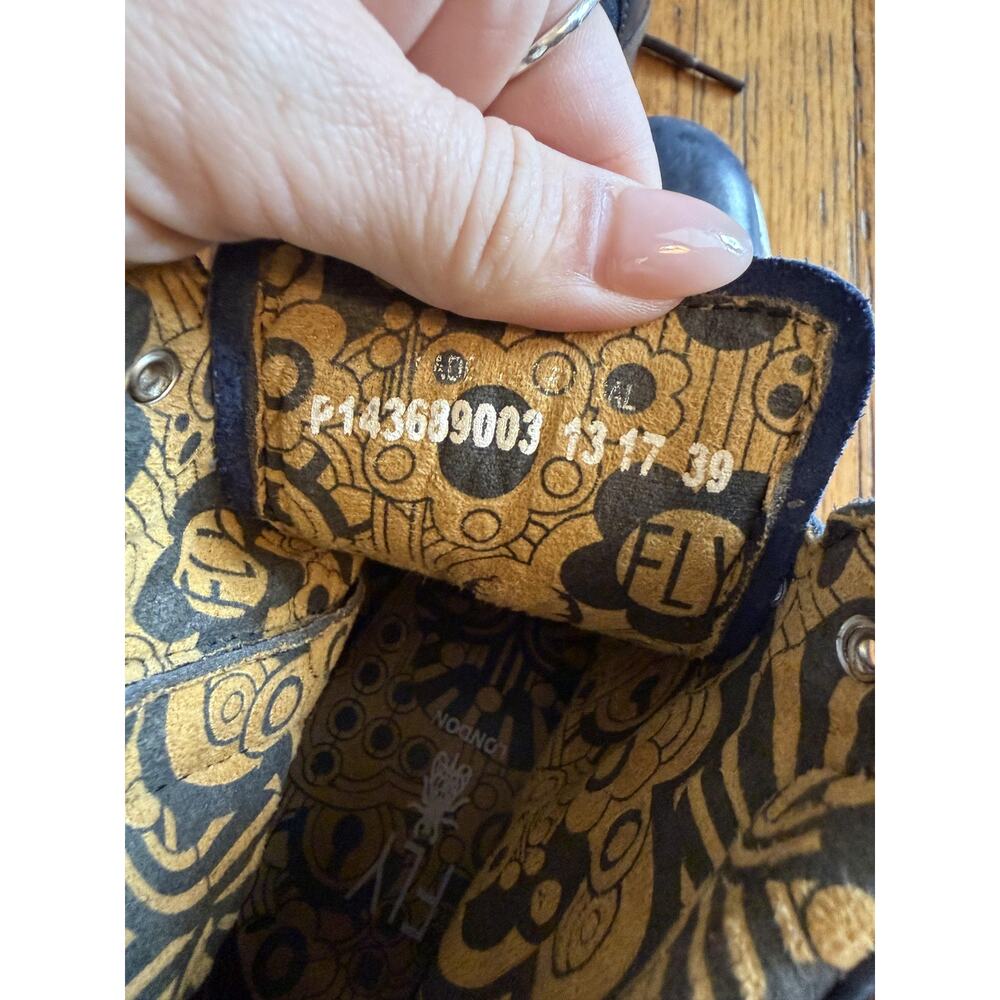 FLY London Boots Womens Size 8 Blue Leather Suede Lace Up Ankle Zip P143689003 - Picture 5 of 11